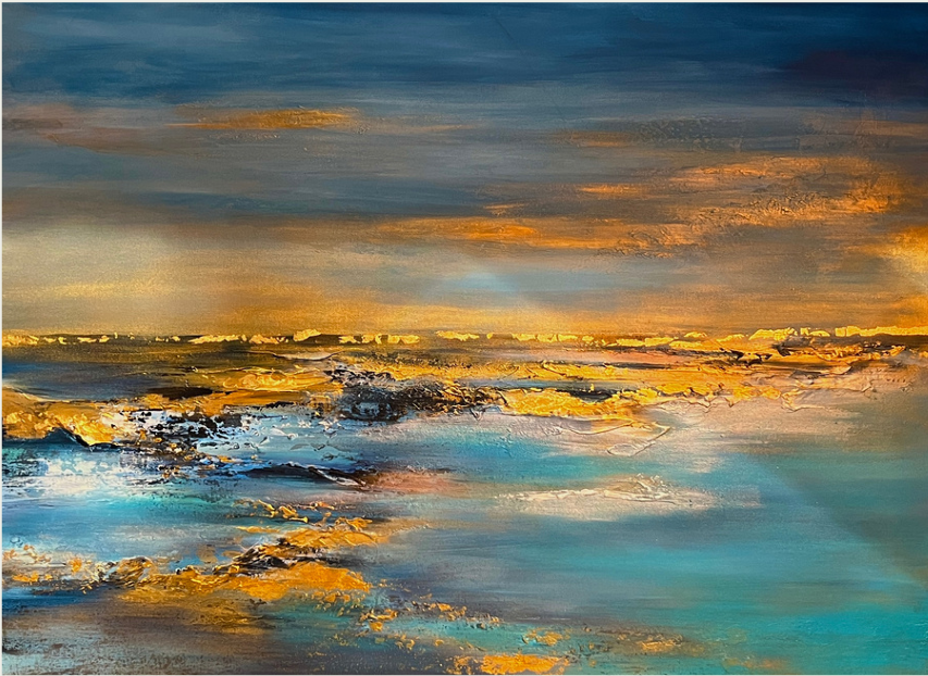 GOLDEN CASCADE: DUALITY IN BLUE - Gwen Arts